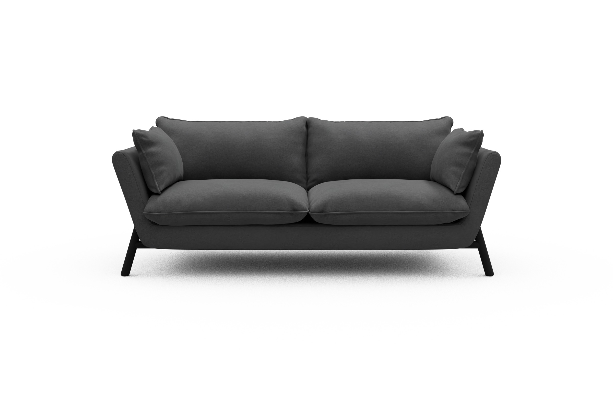 Skandi Home Sofa Emil PREMIUM 2-Sitzer Beinfarbe Eiche Schwarz Satya-Zinc moebelfaktor