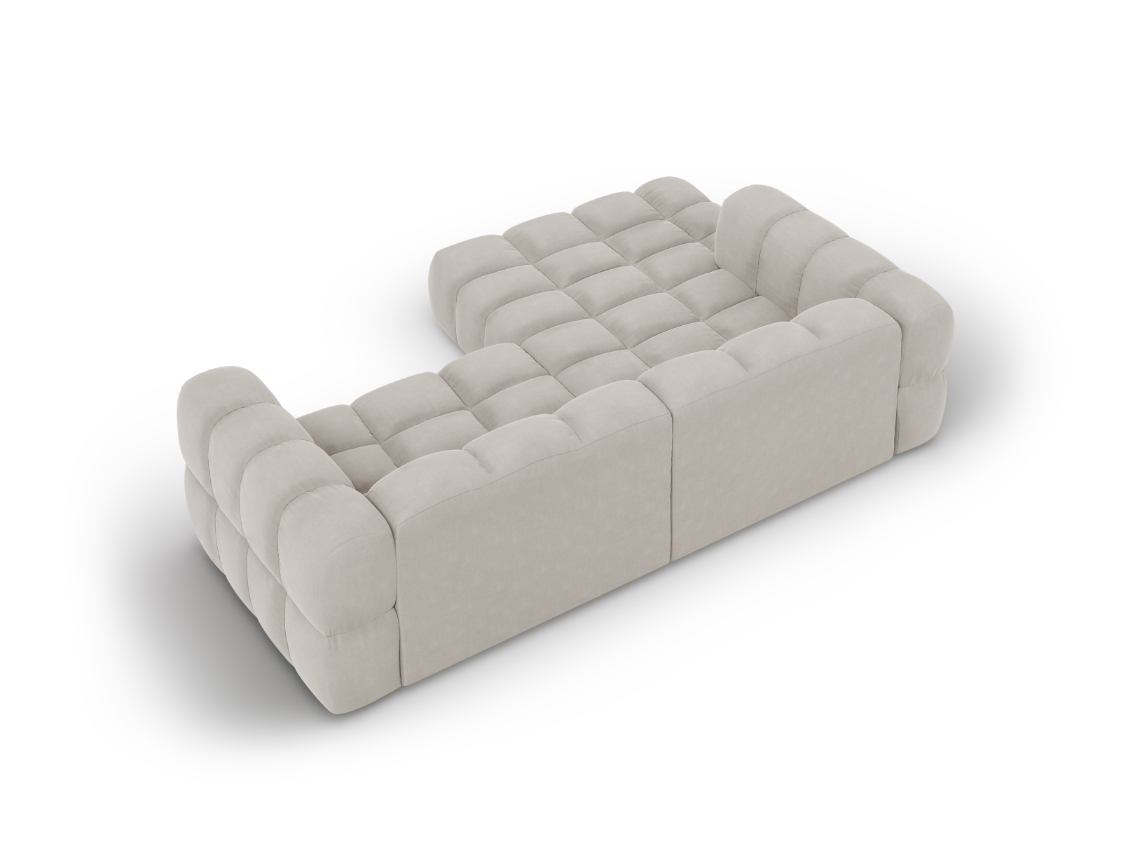 Cosmopolitan Design Ecksofa Sky 3-Sitzer Samt Casino Helles Beige Links