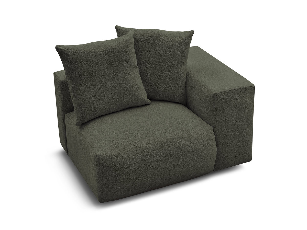 Bobochic Voltaire Sofamodul 1-Sitzer 130 × 100 cm Melange-Stoff Grün Ecke rechts
