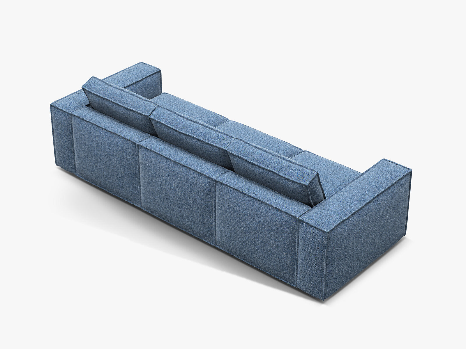 Micadoni modulares Sofa Pola 4-Sitzer Strukturierter Stoff Babel Dunkelblau