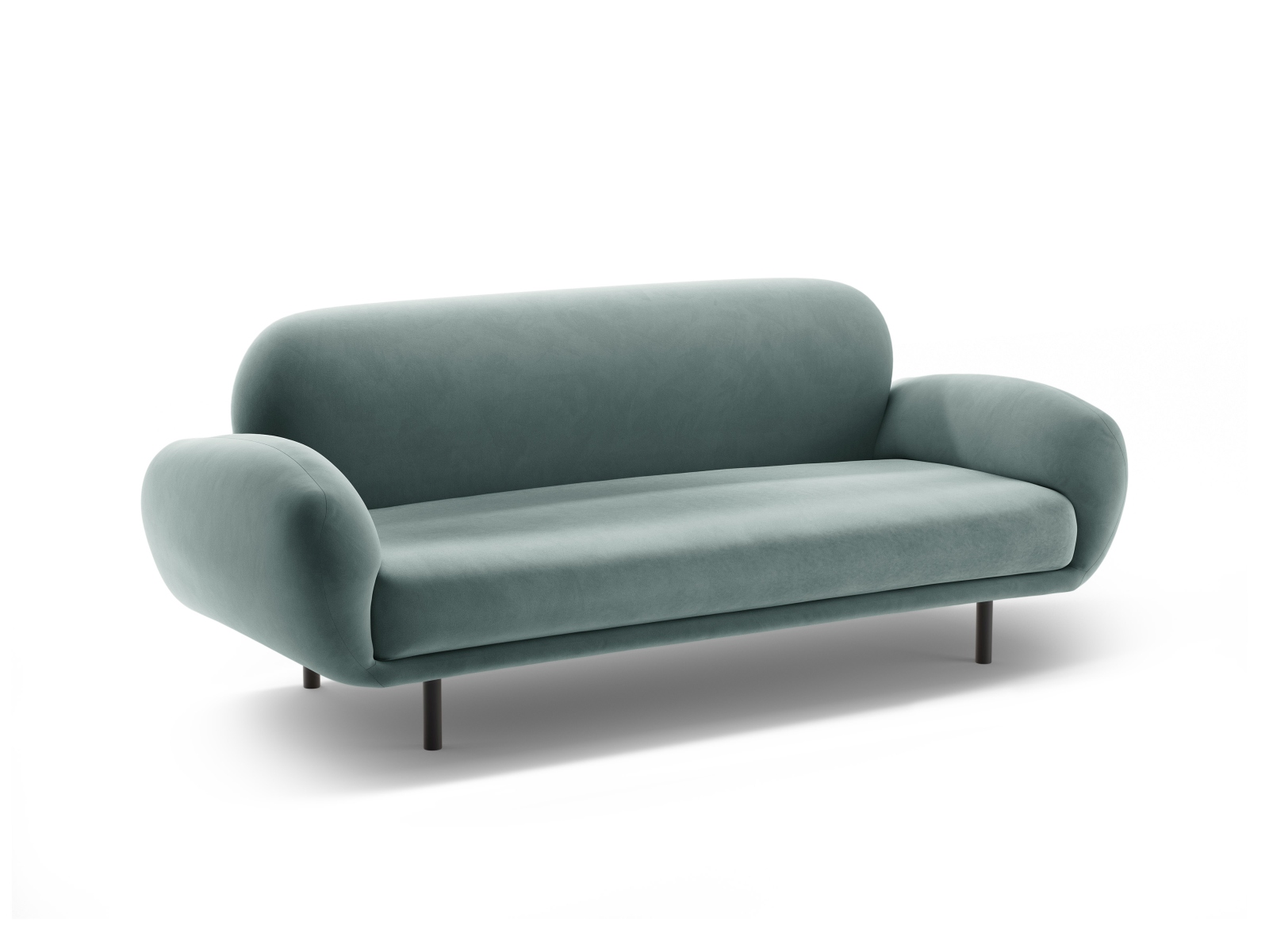 Micadoni Sofa Poppy 2-Sitzer große Version Samt Casino Hellblau
