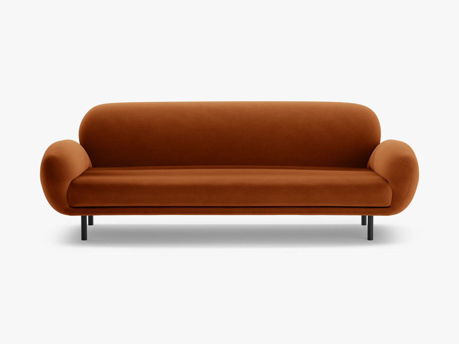 Micadoni Sofa Poppy 3-Sitzer Samt Casino Terrakotta
