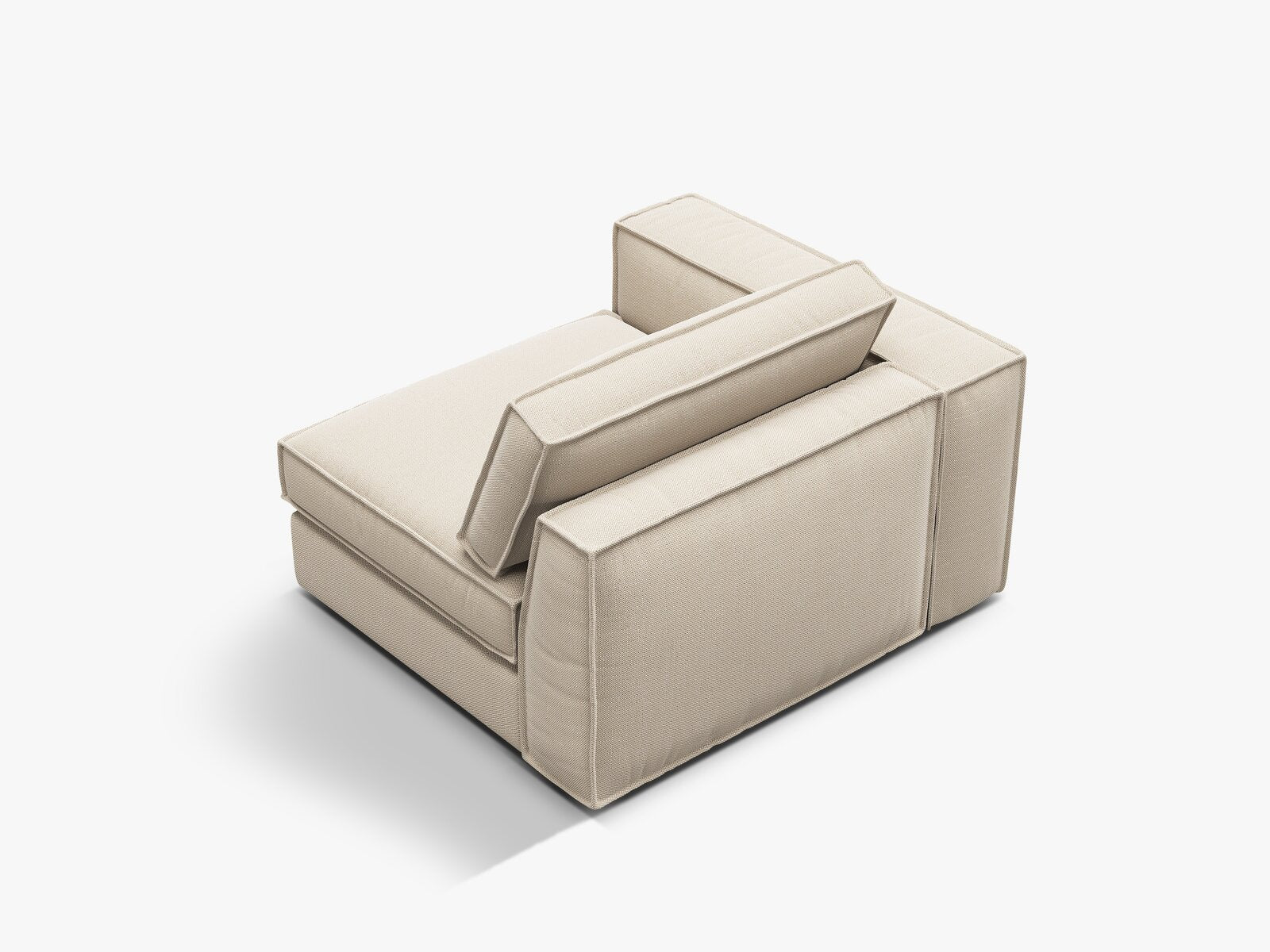 Micadoni Eckmodul mit Armlehne Pola große Version Links Strukturierter Stoff Babel Beige