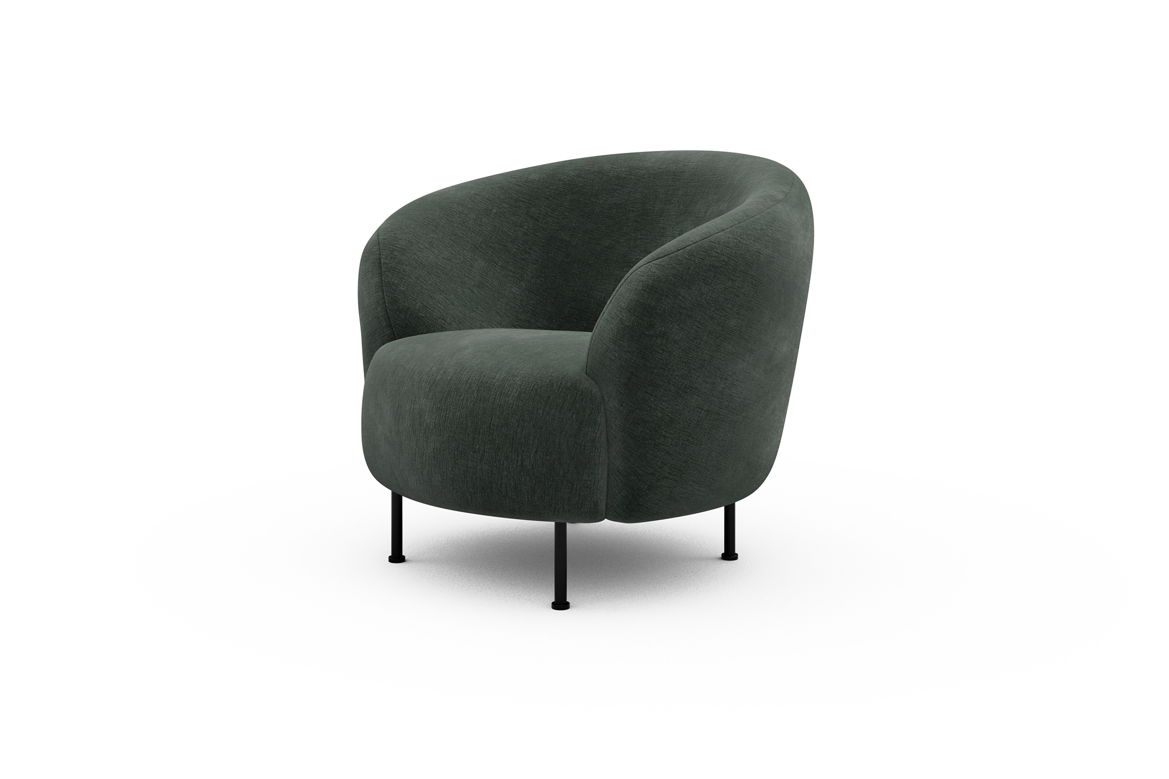 Sessel Ronda Metallbeine Schwarz Smooth-Laurel-Green