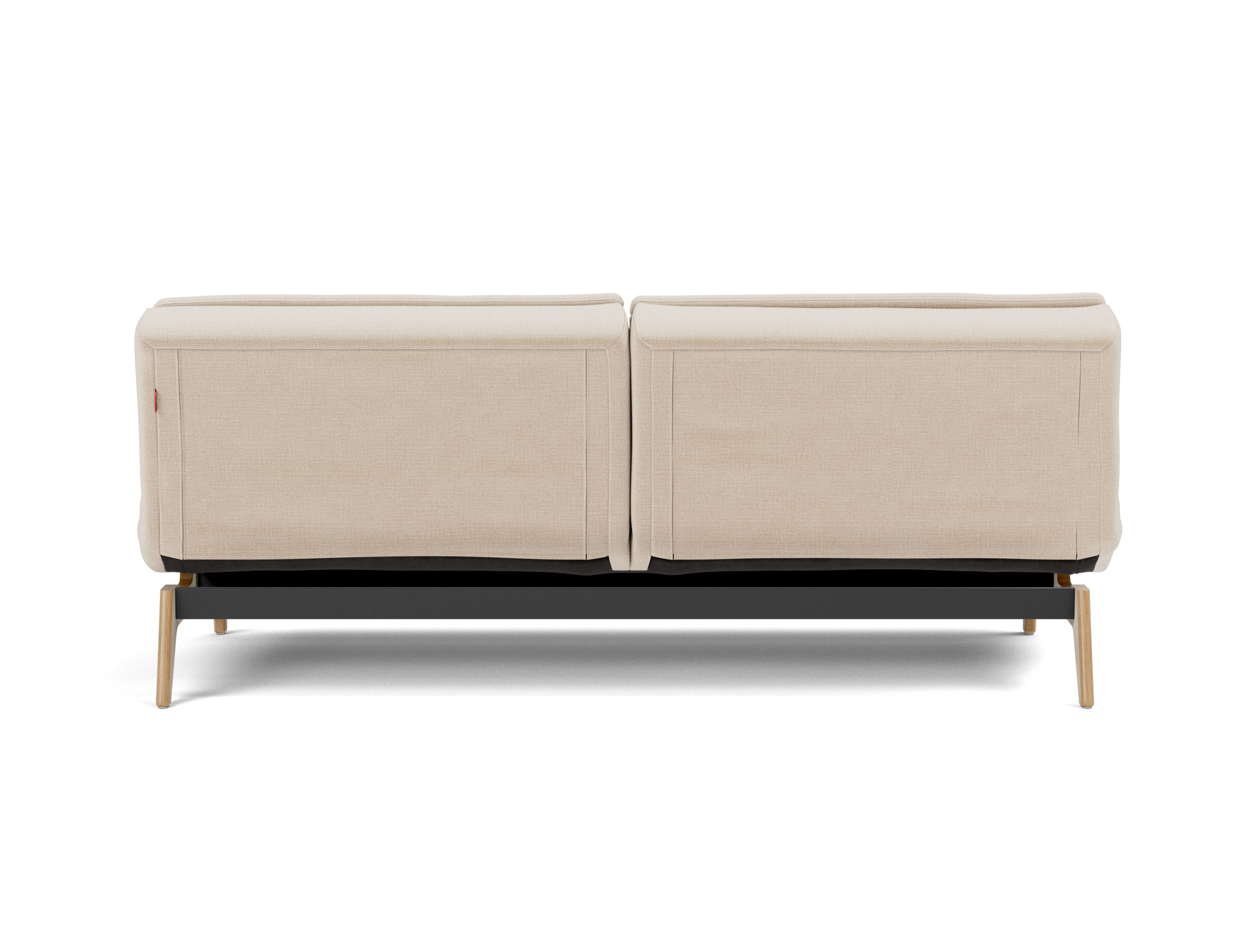 Schlafsofa Dublexo Chenille Esina 410-Almond-Beige Beine Eiche