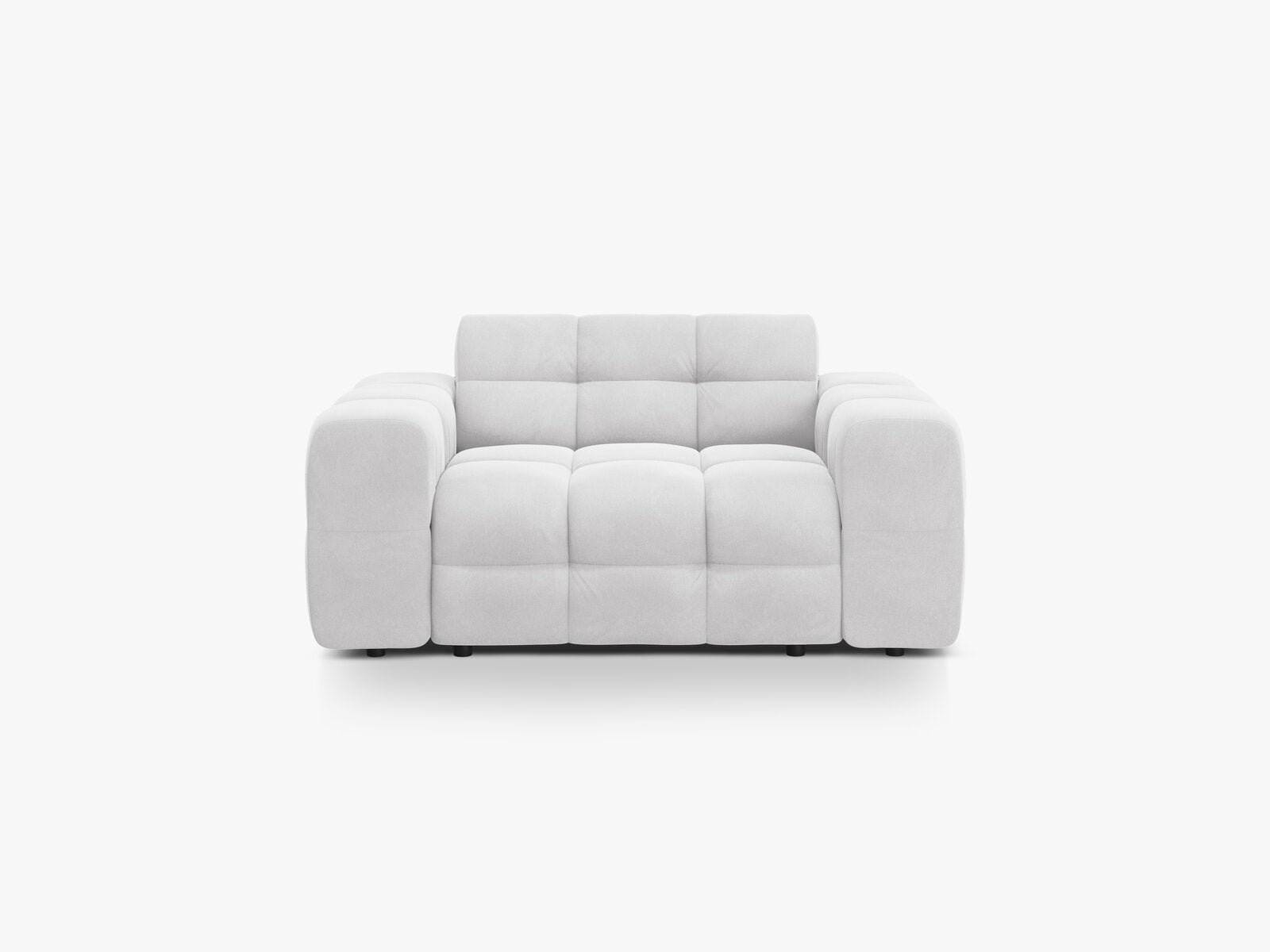 Micadoni Sofa Kendal 2-Sitzer Samt Magic Velvet Hellgrau