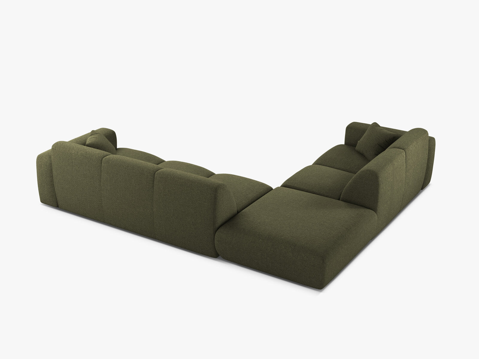 Micadoni Ecksofa Molino 6-Sitzer Links Chenille Eden Grün