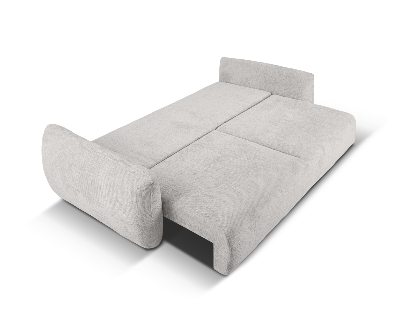 Cosmopolitan Design Schlafsofa Matera 3-Sitzer mit Bettkasten Chenille Eden Silber