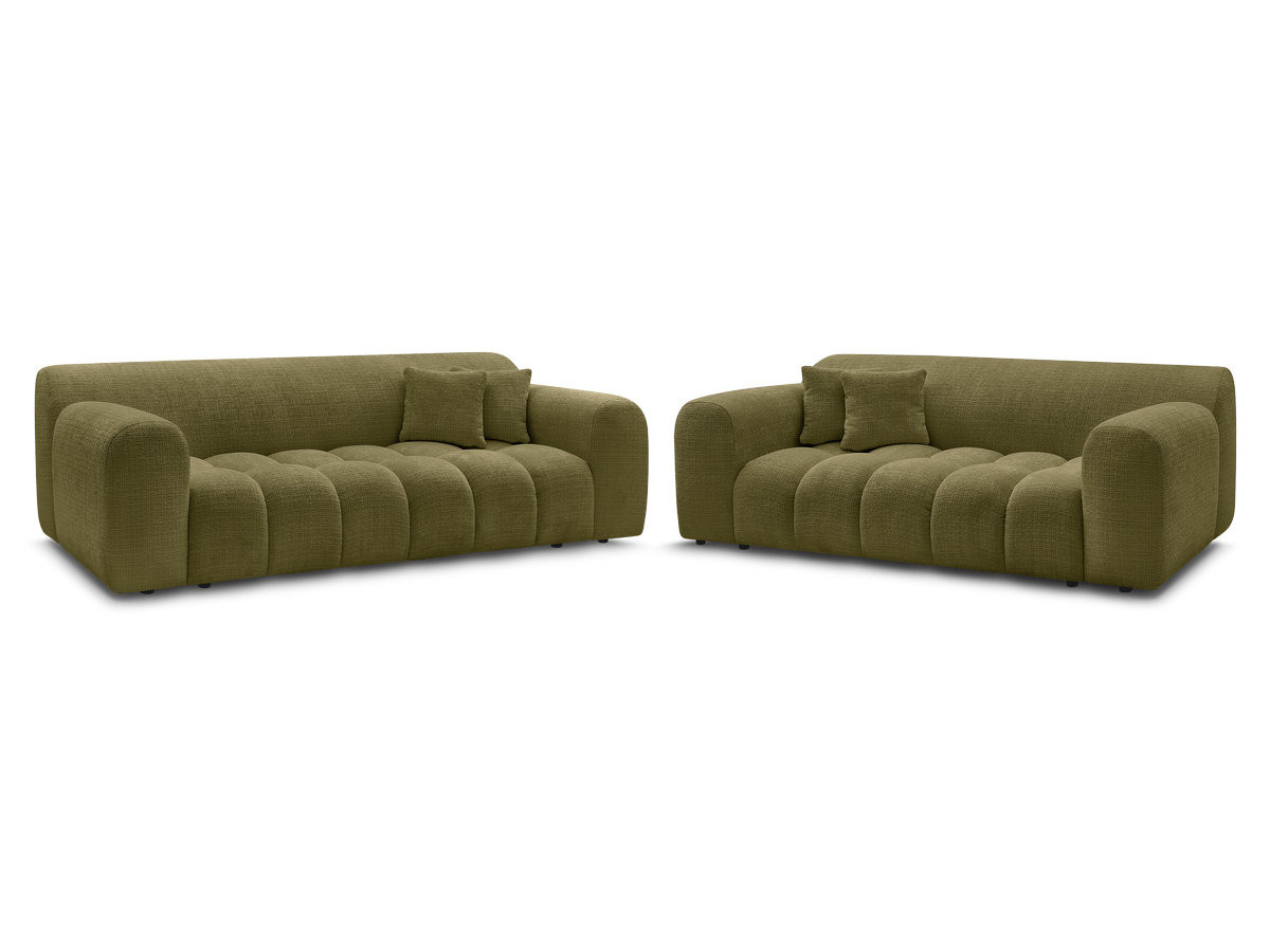 Bobochic Melisse Sofa 5-Sitzer Strukturstoff Grün