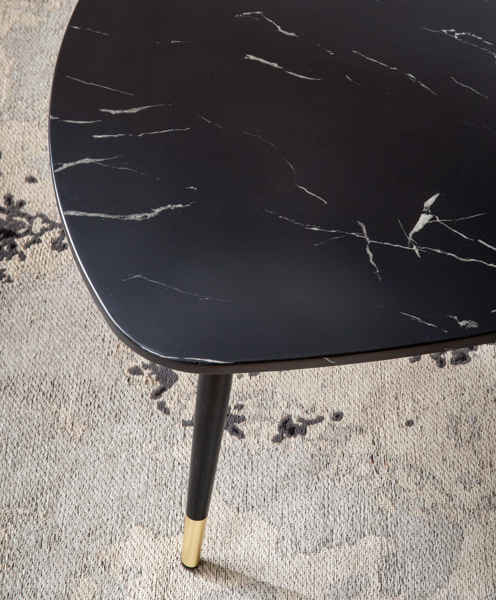 Couchtisch Ringstad Marmoroptik Schwarz 90 × 60 × 41 cm