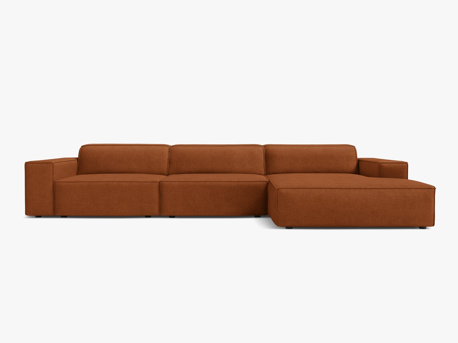 Micadoni Ecksofa Jodie 4-Sitzer Rechts Boucle Baloo Terrakotta