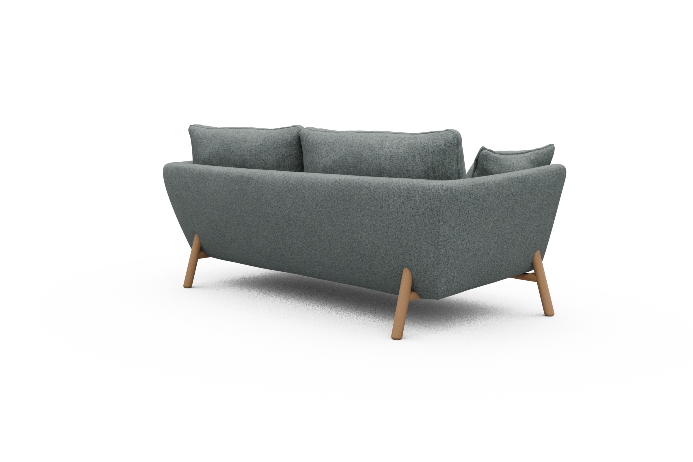Sofa Emil 2-Sitzer Beinfarbe Eiche Natur Casone-Light-Mixed-Green