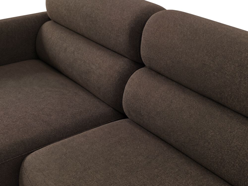 Cosmopolitan Design Ecksofa Malmo 3-Sitzer Strukturierter Stoff Scott Dunkelbraun Links