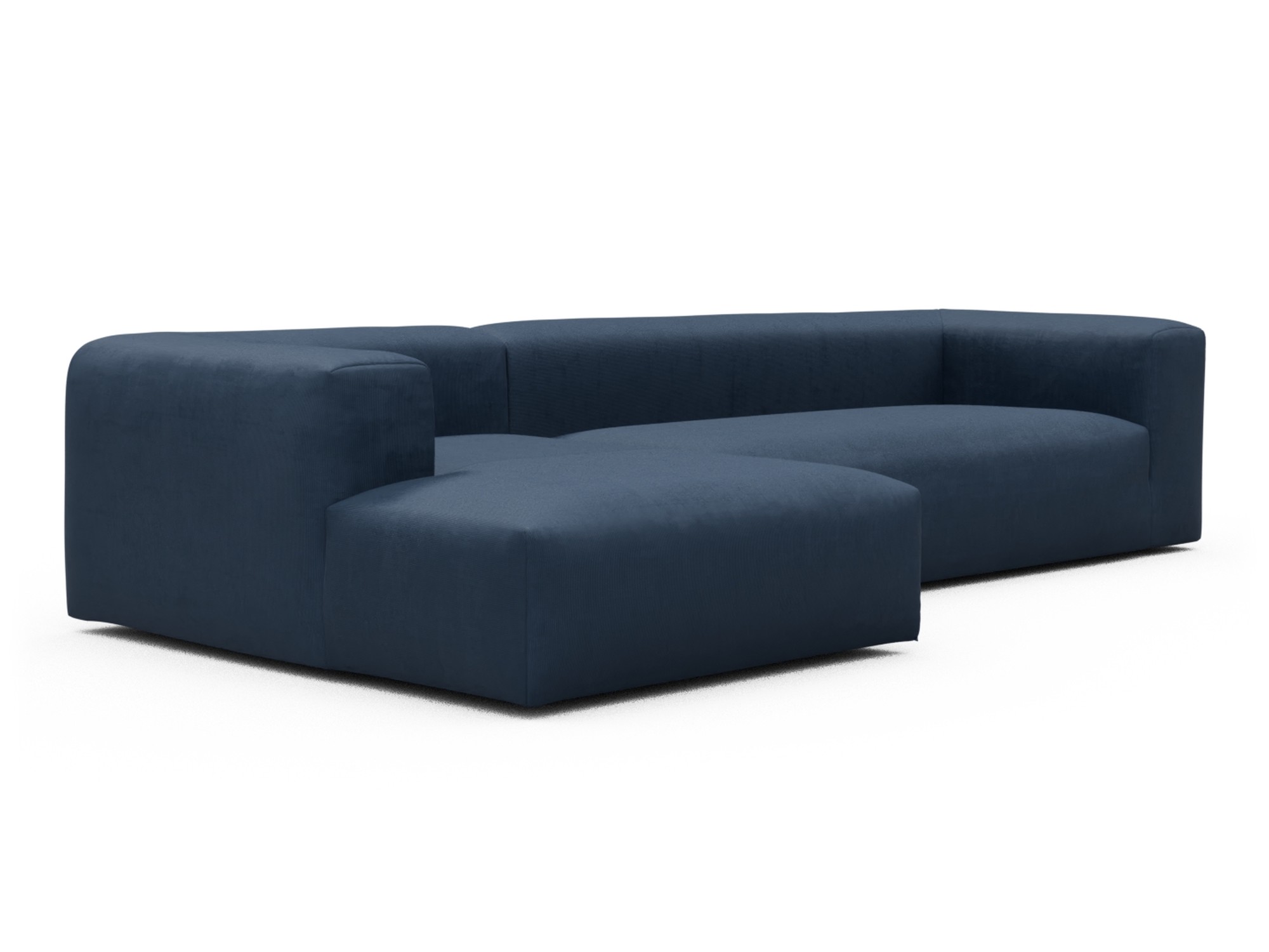 Skandi Home Ecksofa Fred Chaiselongue links mit 2,5-Sitzer Cordufine-Royal-Blue moebelfaktor