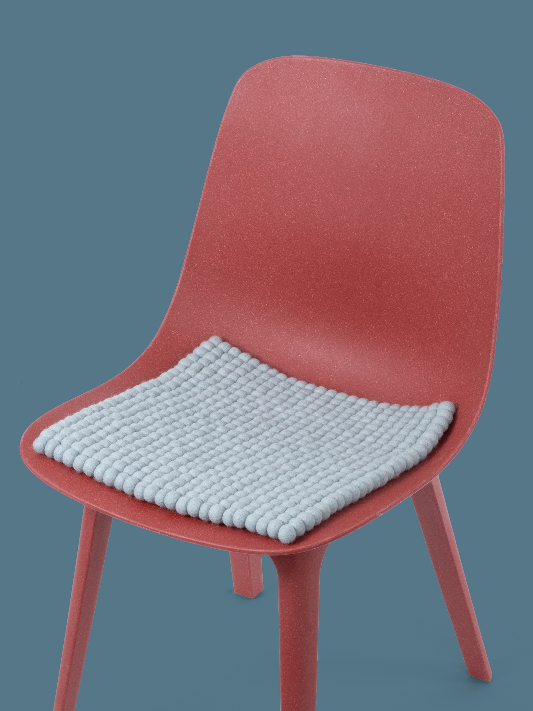 myfelt Liv Filzkugel-Sitzauflage Hellblau 36 x 36 cm