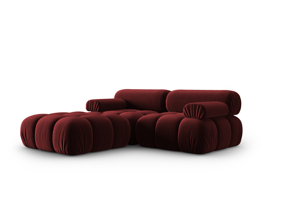 Cosmopolitan Design Modulares Ecksofa Cortina 3-Sitzer Samt Bluvel Rot
