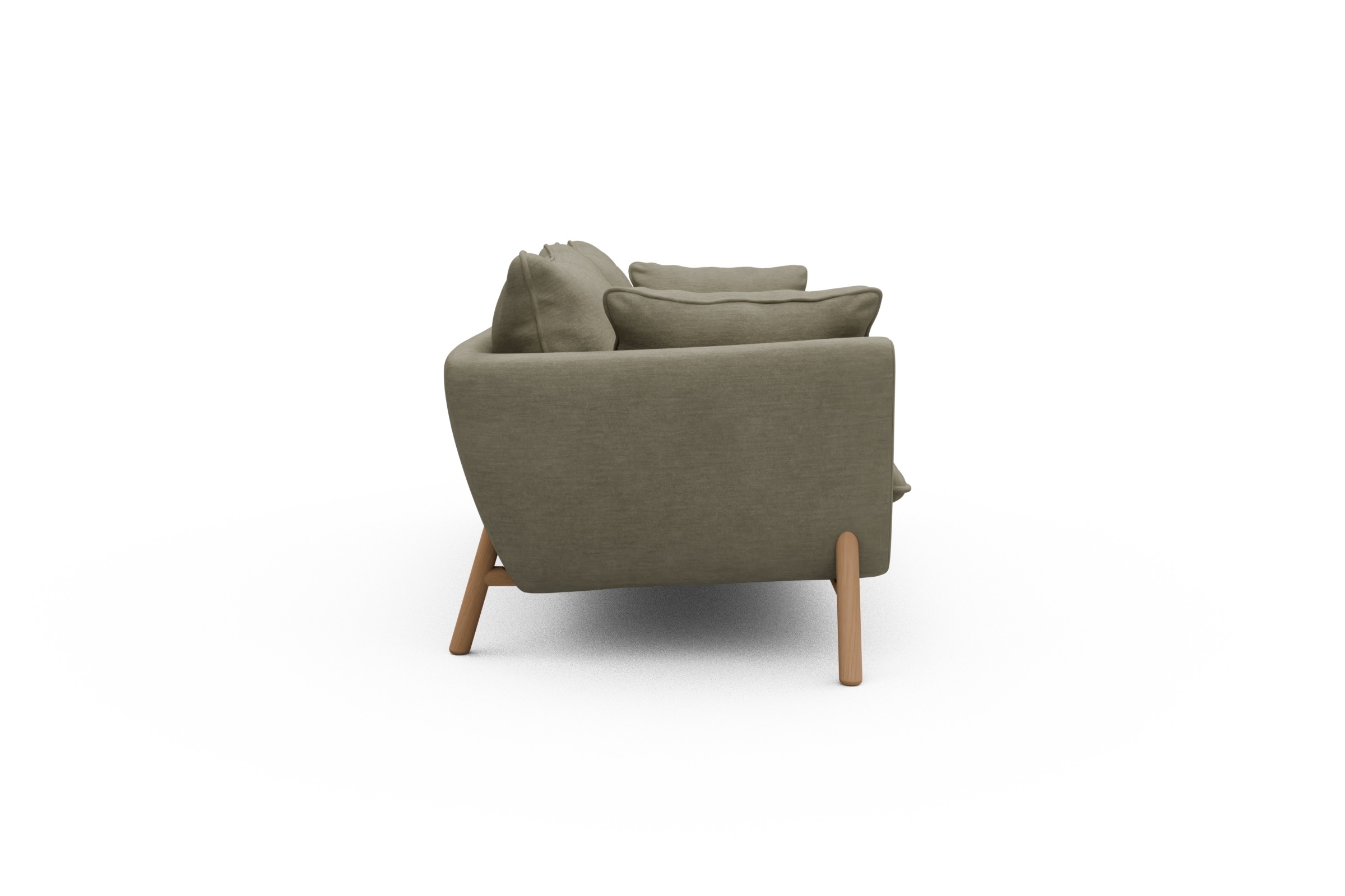 Sofa Emil PREMIUM 3-Sitzer Beinfarbe Eiche Natur Vivus-Dusty-Sand