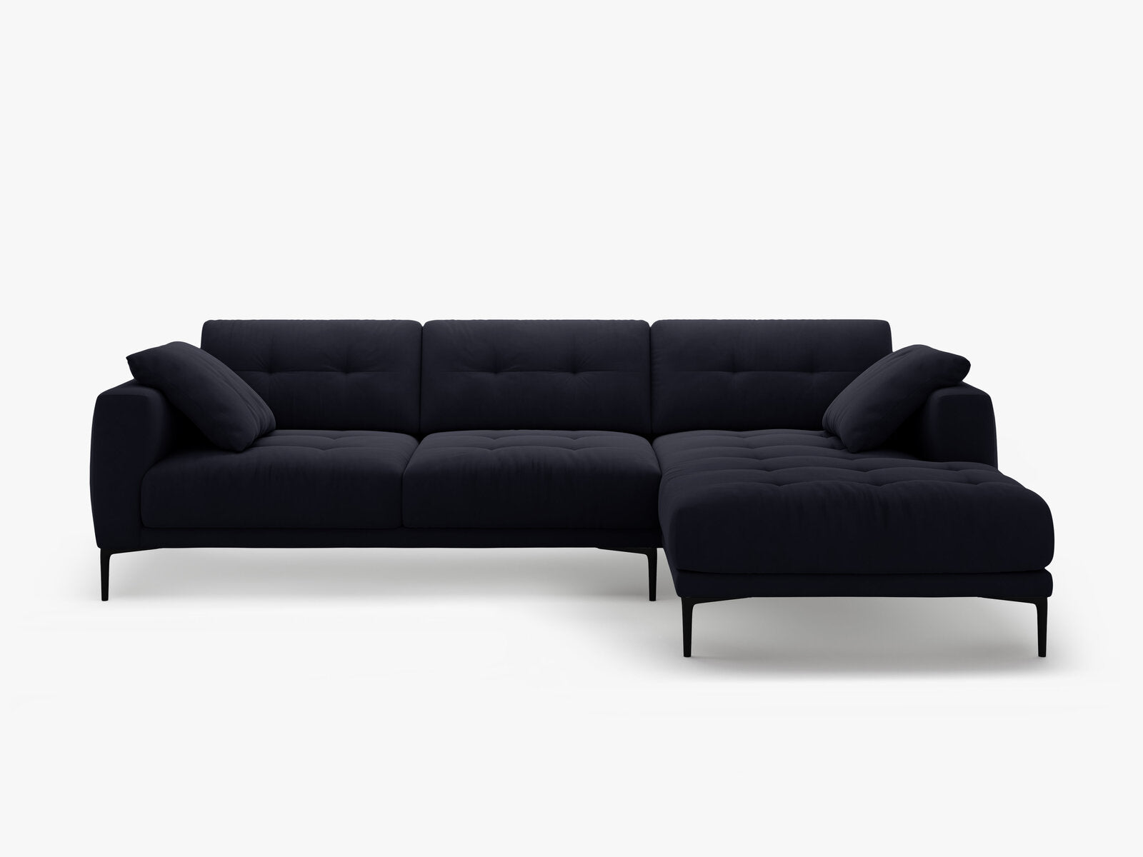 Micadoni Ecksofa Bemy 3-Sitzer Rechts Samt Königsblau