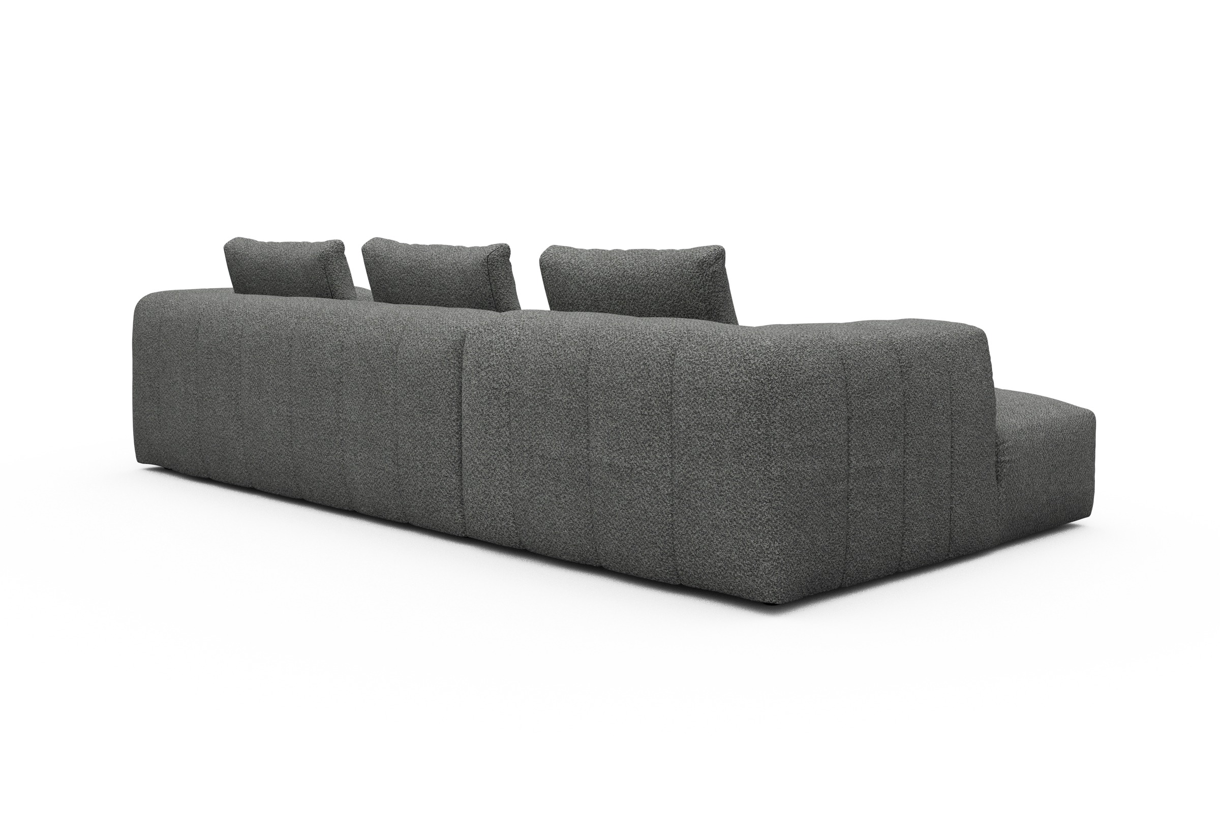 Ecksofa Hugo 2,5-Sitzer Armlehne rechts mit Chaiselongue Vanora-Warm-Grey
