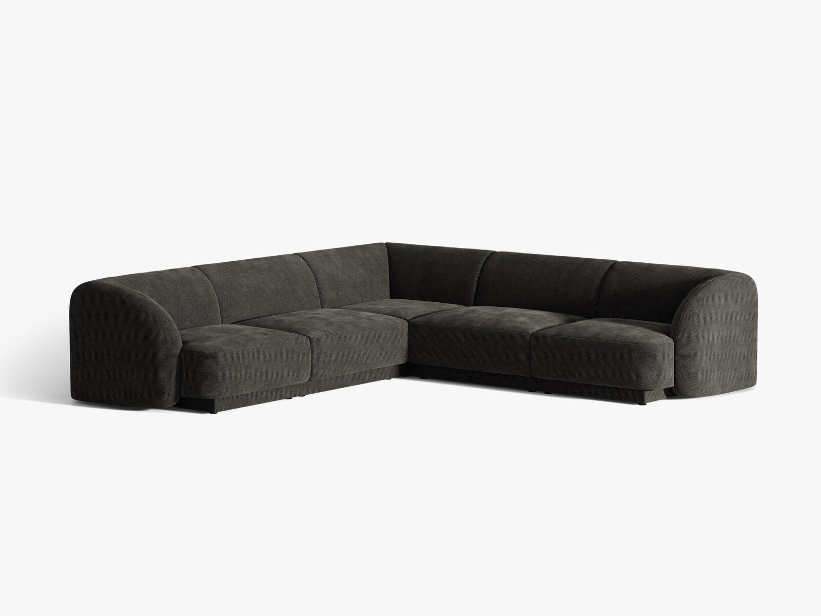 Micadoni 5-Sitzer Symmetrisches Ecksofa Miley Chenille Eden Anthrazit