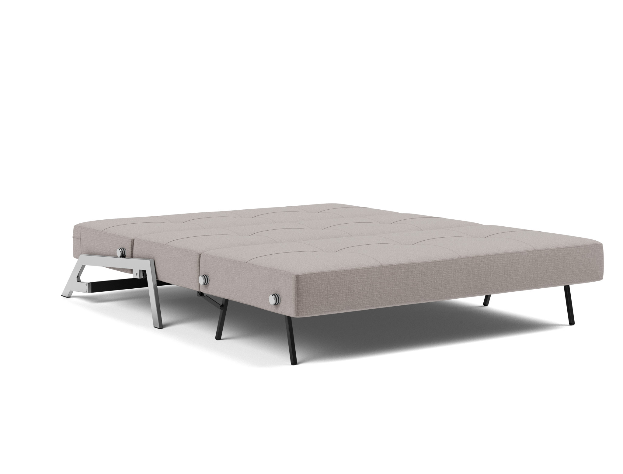 Schlafsofa Cubed 160 Chenille Esina 418-Truffle Beine Chrom