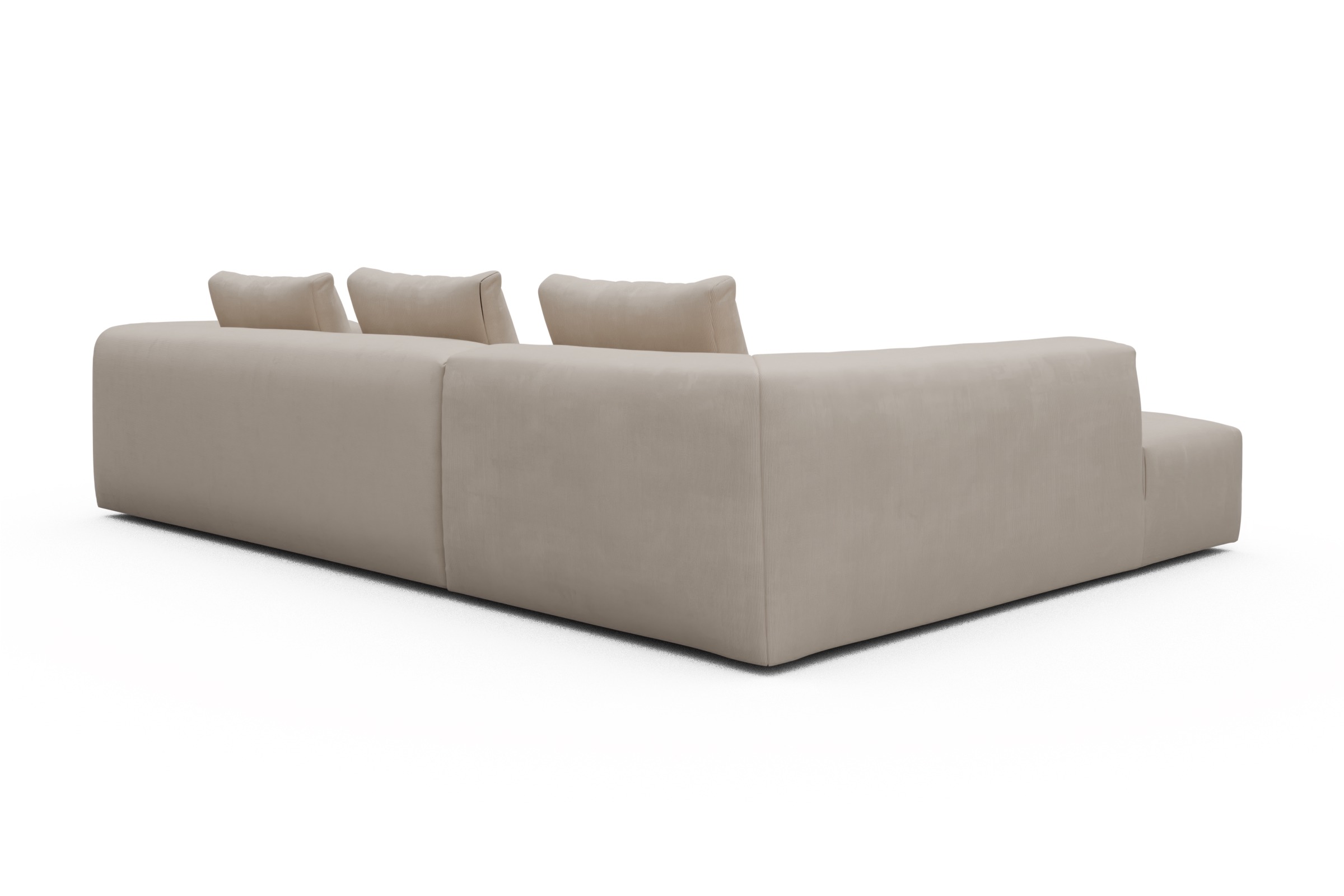 Ecksofa Fred Relax-Ecke links mit 2,5-Sitzer Cordufine-Off-White