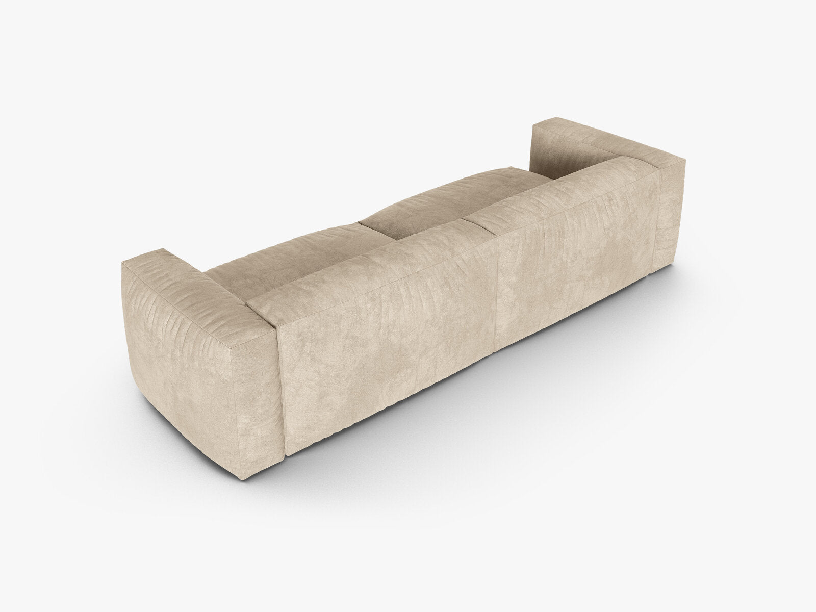 Micadoni Sofa Martina 4-Sitzer 90cm Sitztiefe Samt Vogue Helles Beige