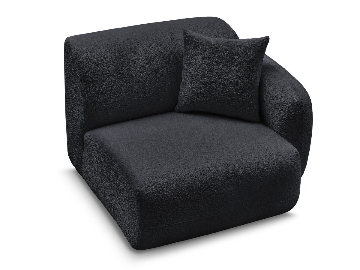 Bobochic Anda Sofamodul 1-Sitzer 104 × 103 cm Chenille Schwarz Ecke rechts