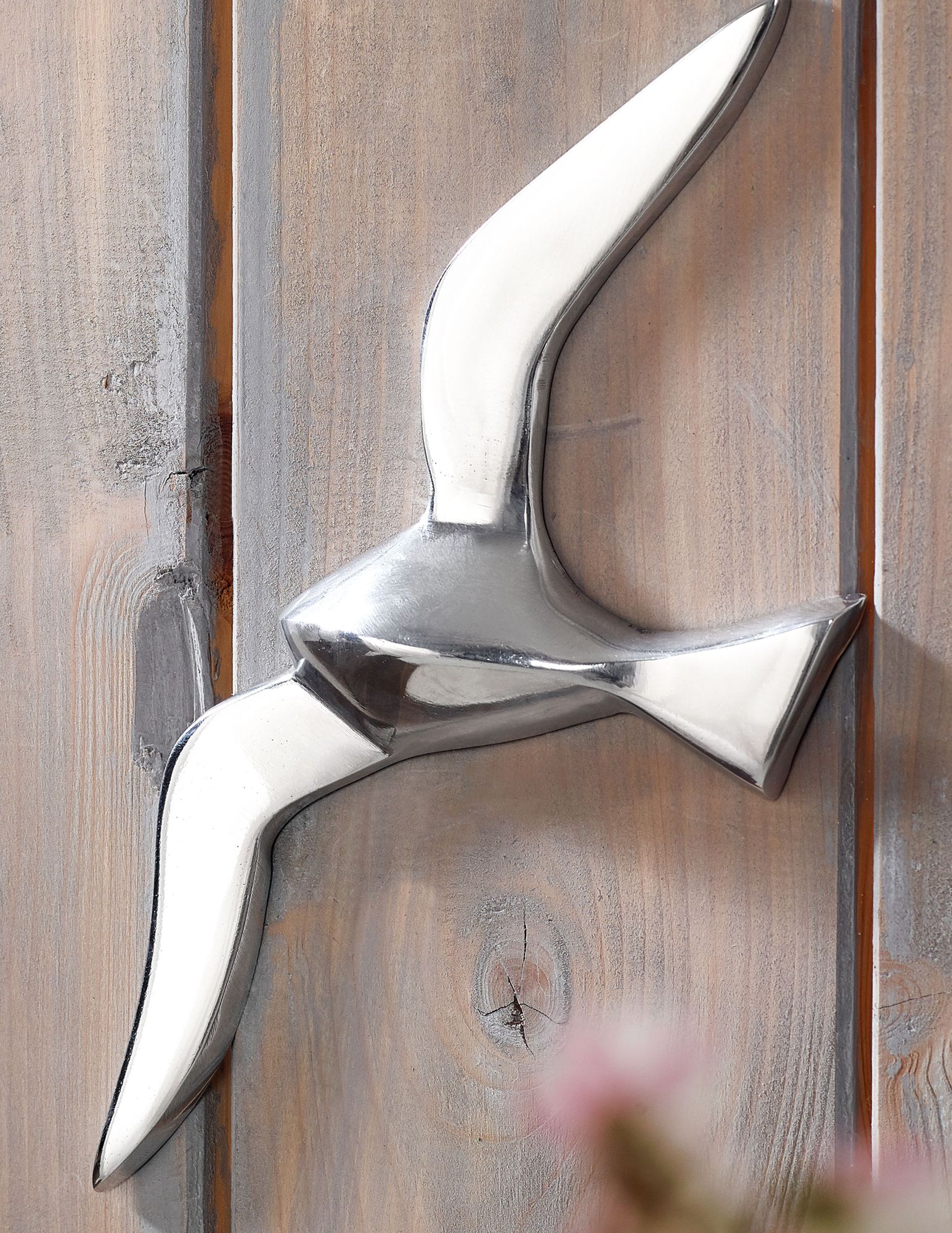 Wandobjekt Maloy Aluminium Silber