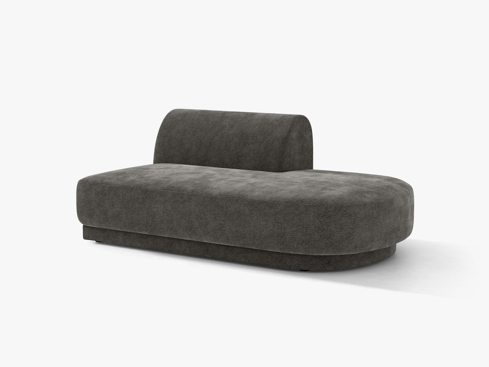 Micadoni 2-Sitzer Sitzmodul offen Miley Rechts Chenille Haga Grau