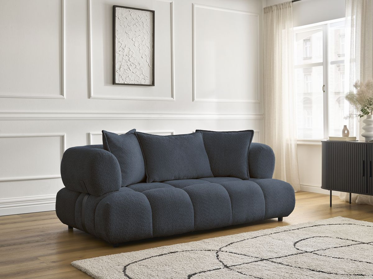 Bobochic Alya Sofa 2-Sitzer Bouclé-Stoff Dunkelblau