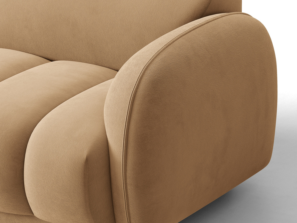 Cosmopolitan Design Ecksofa Bilbao 3-Sitzer Samt Casino Mandelbeige Rechts