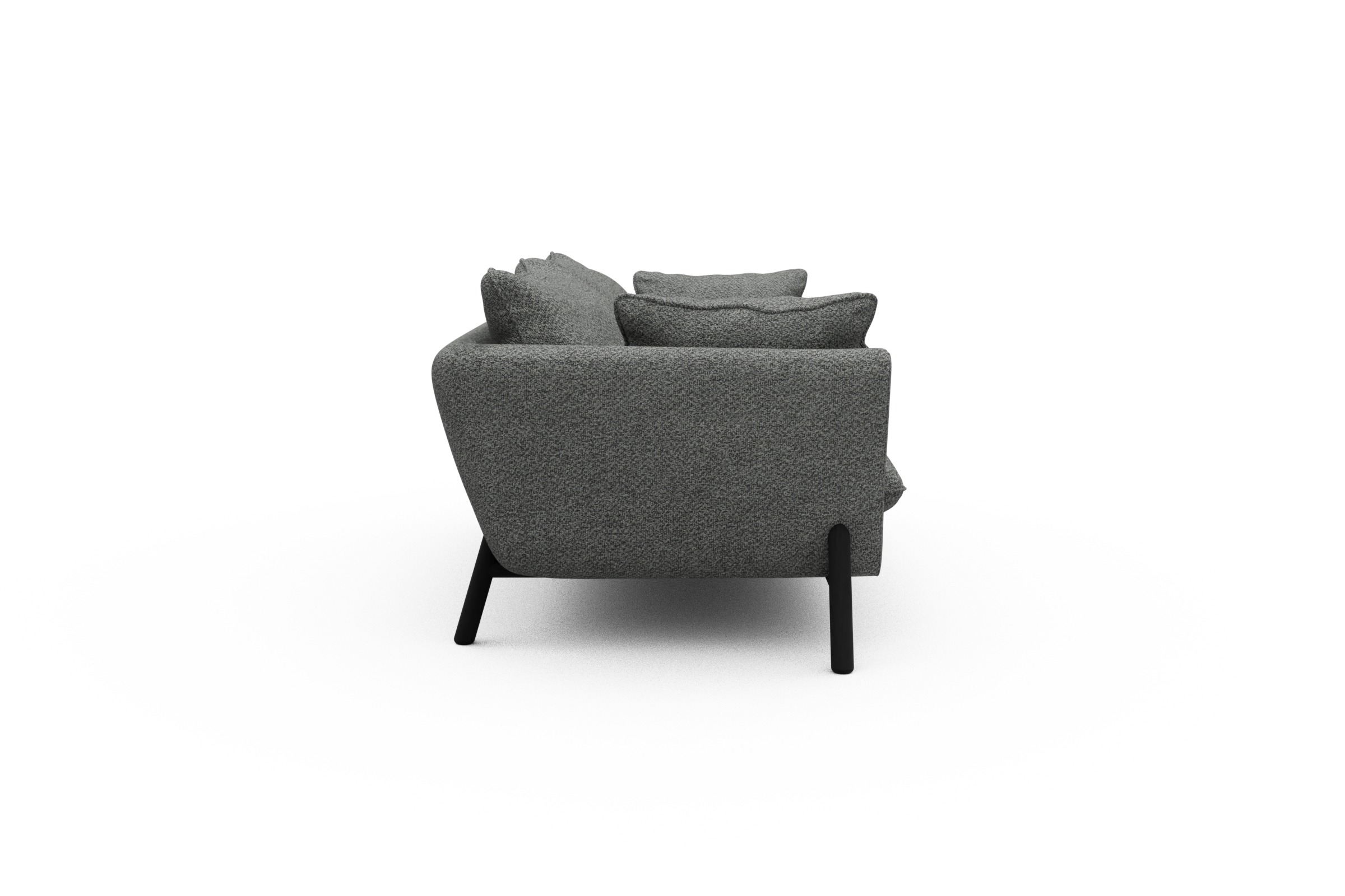 Sofa Emil PREMIUM 2-Sitzer Beinfarbe Eiche Schwarz Vanora-Warm-Grey