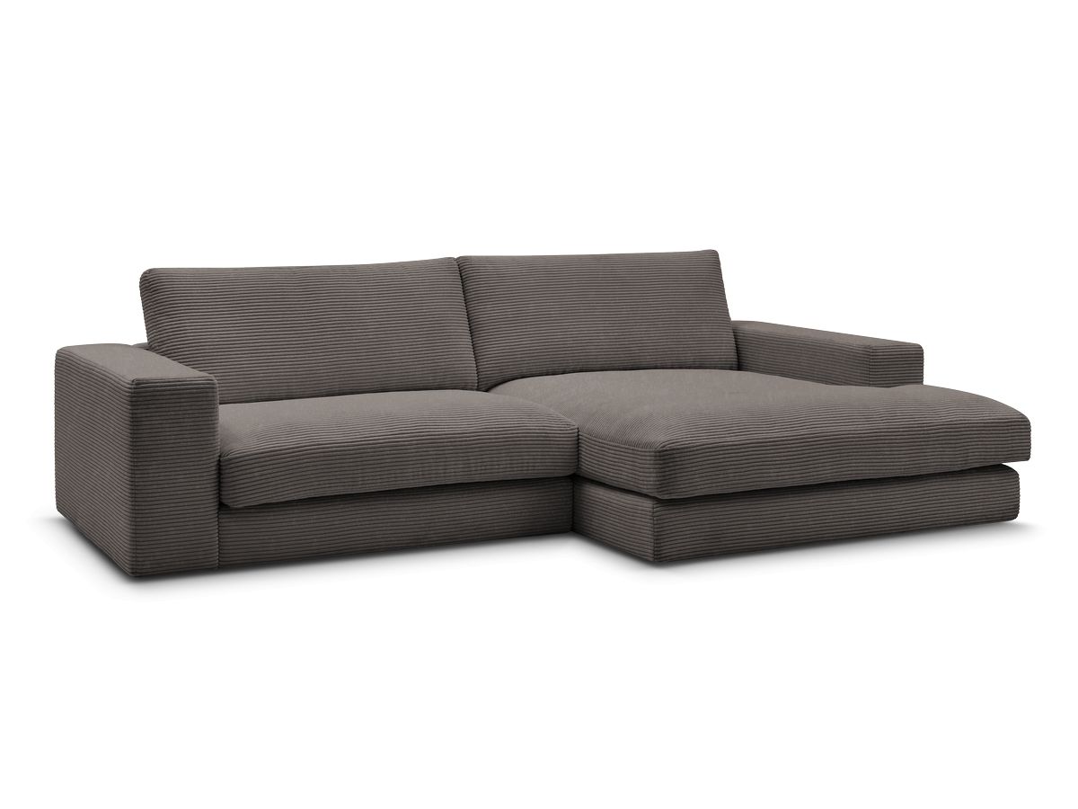Bobochic Leonard Ecksofa 274 × 159 cm Cordsamt Braun Ecke rechts