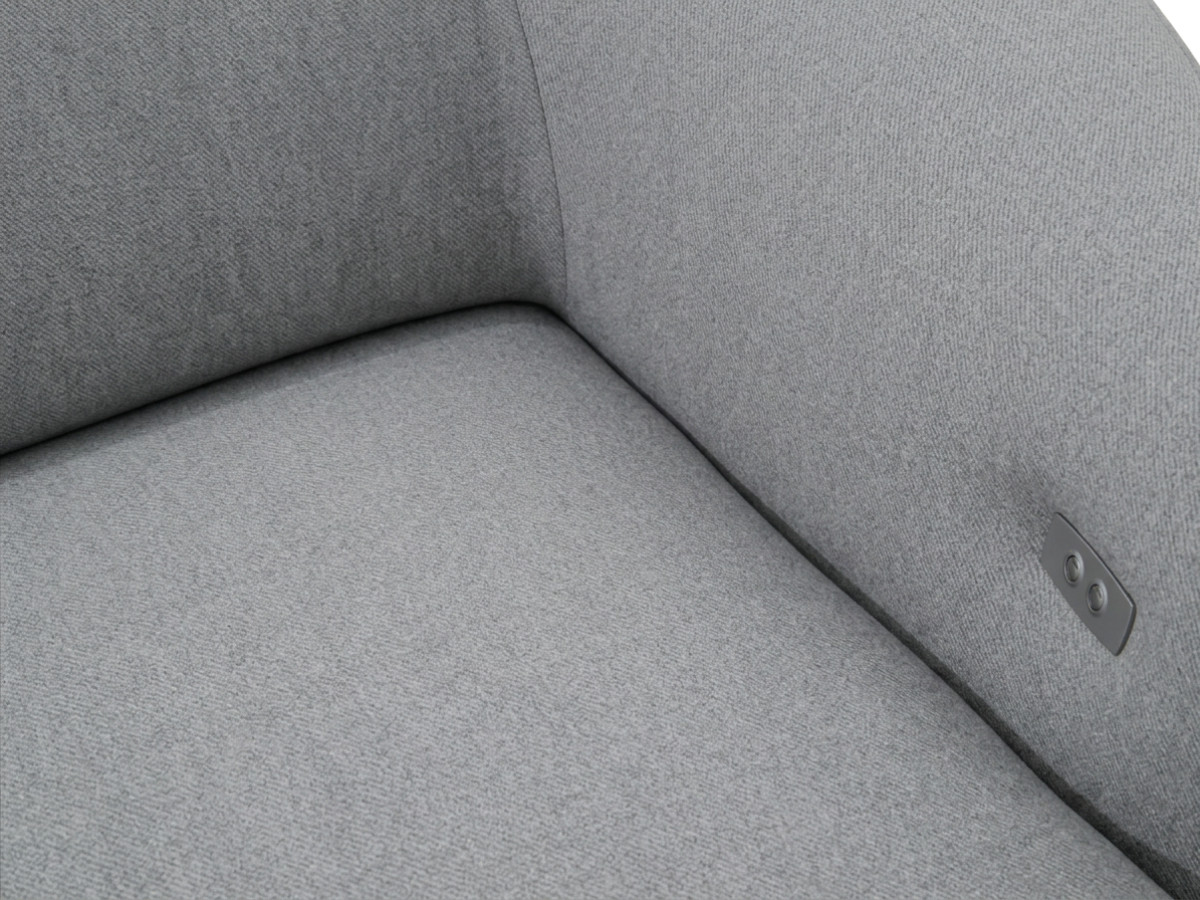 Bobochic Halo Ecksofa mit Schlaffunktion Stoff Grau Ecke links
