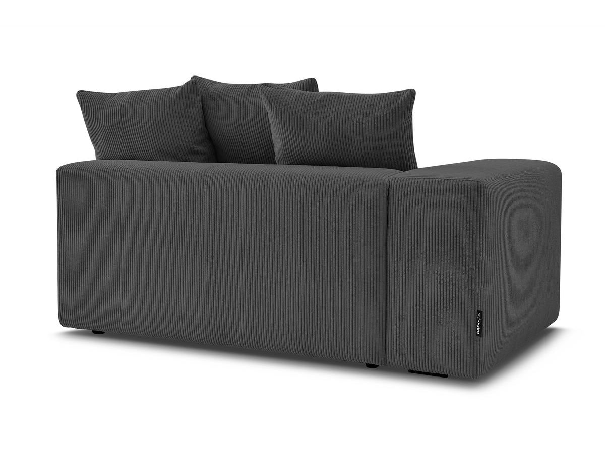 Bobochic Voltaire Sofamodul 2-Sitzer 178 × 100 cm Cordsamt Dunkelgrau Ecke links