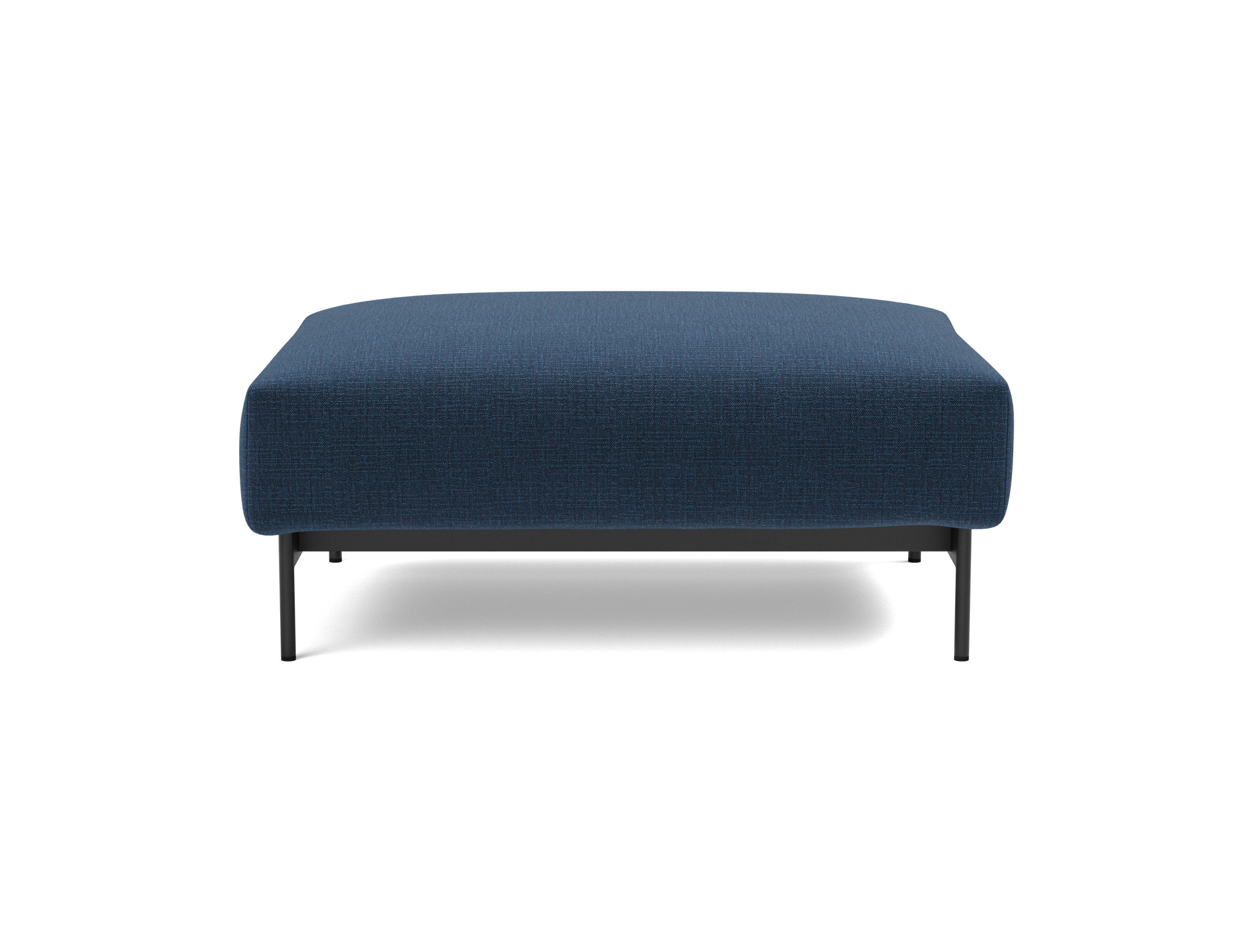 Hocker Malloy Chenille Esina 414-Indigo-Blue Beine Schwarzes Metall