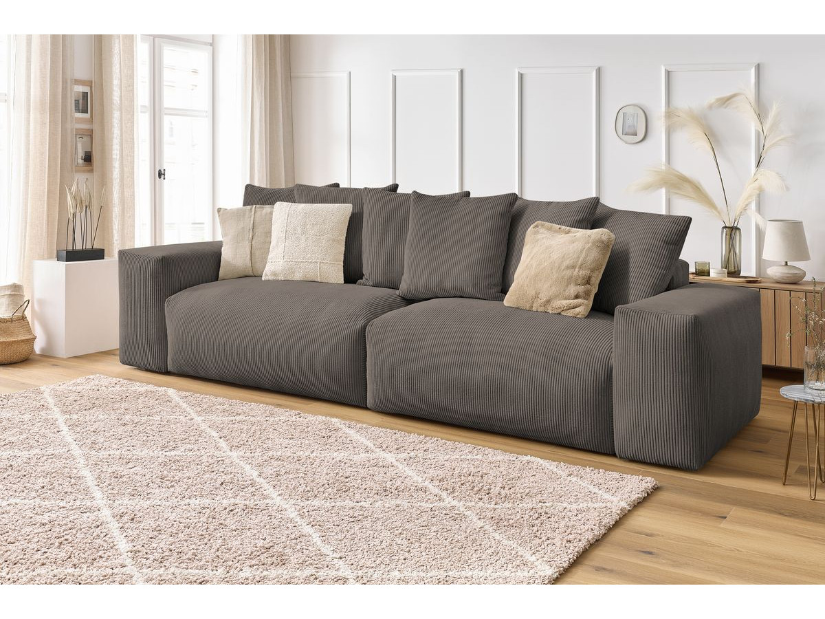 Bobochic Voltaire Sofa 4-Sitzer 320 × 124 cm Cordsamt Taupe