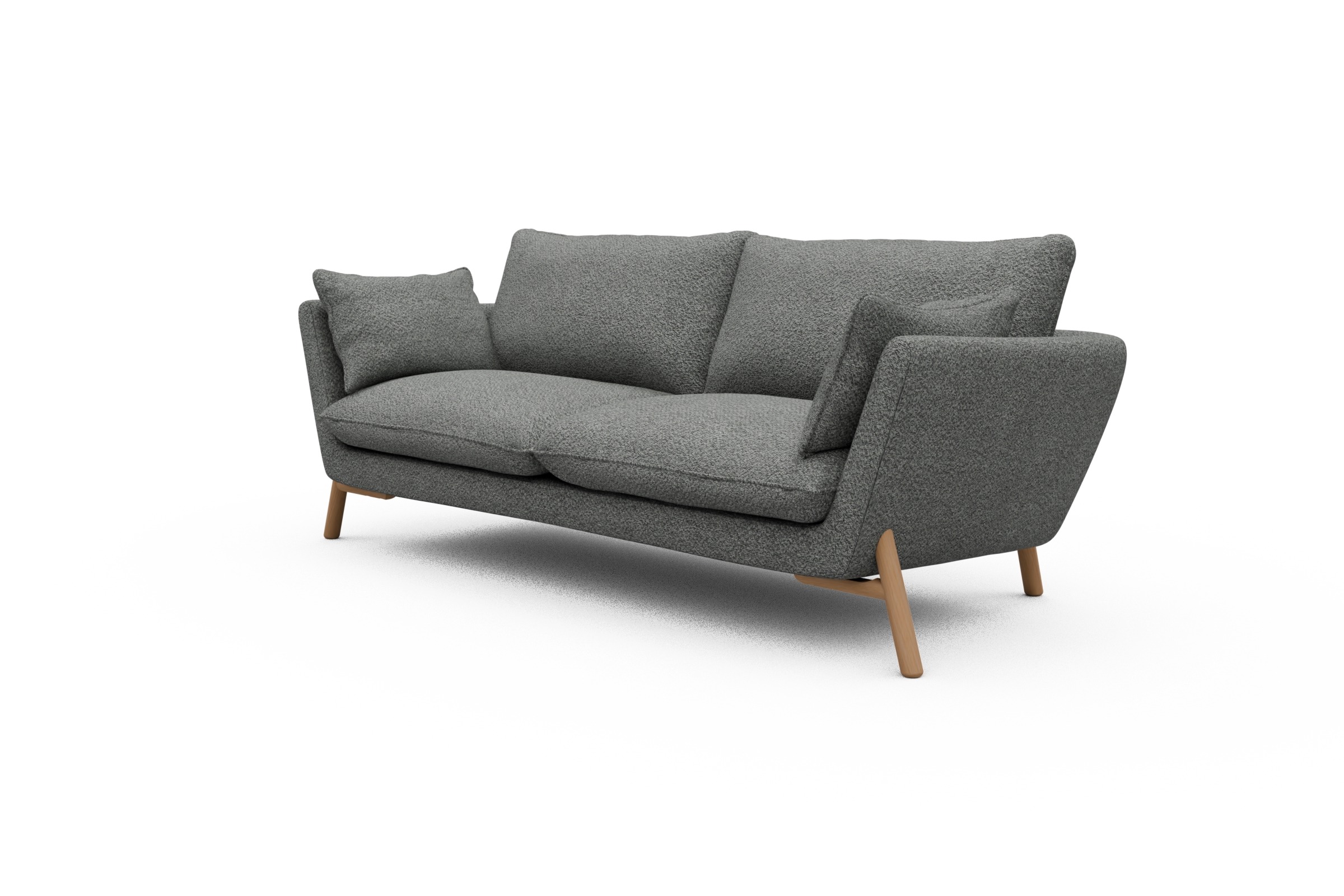 Sofa Emil 3-Sitzer Beinfarbe Eiche Natur Vanora-Warm-Grey
