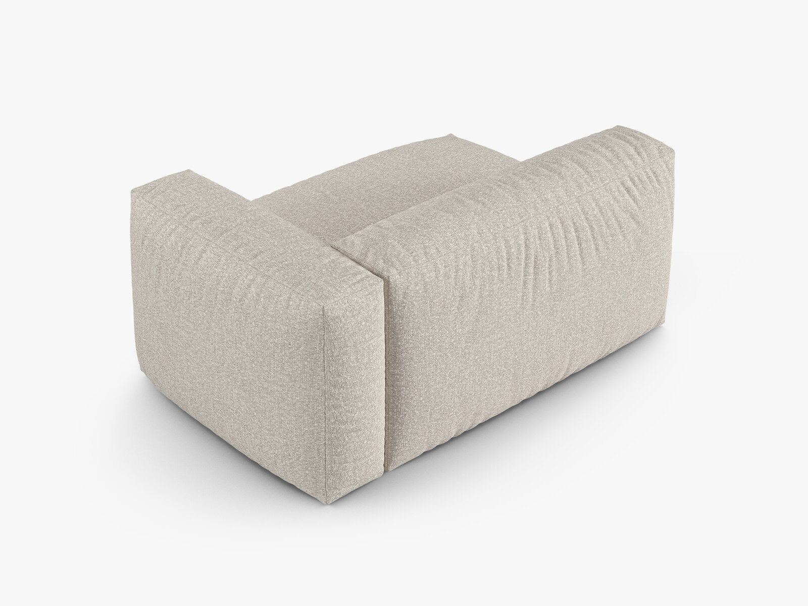 Micadoni Eckmodul mit Armlehne Martina 1-Sitzer Groß 90cm Sitztiefe Rechts Boucle Monet Beige