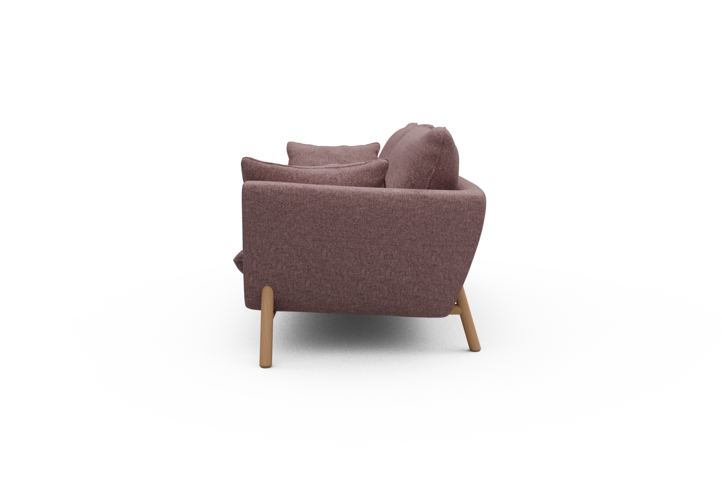 Sofa Emil 3-Sitzer Beinfarbe Eiche Natur Sama-Flamingo