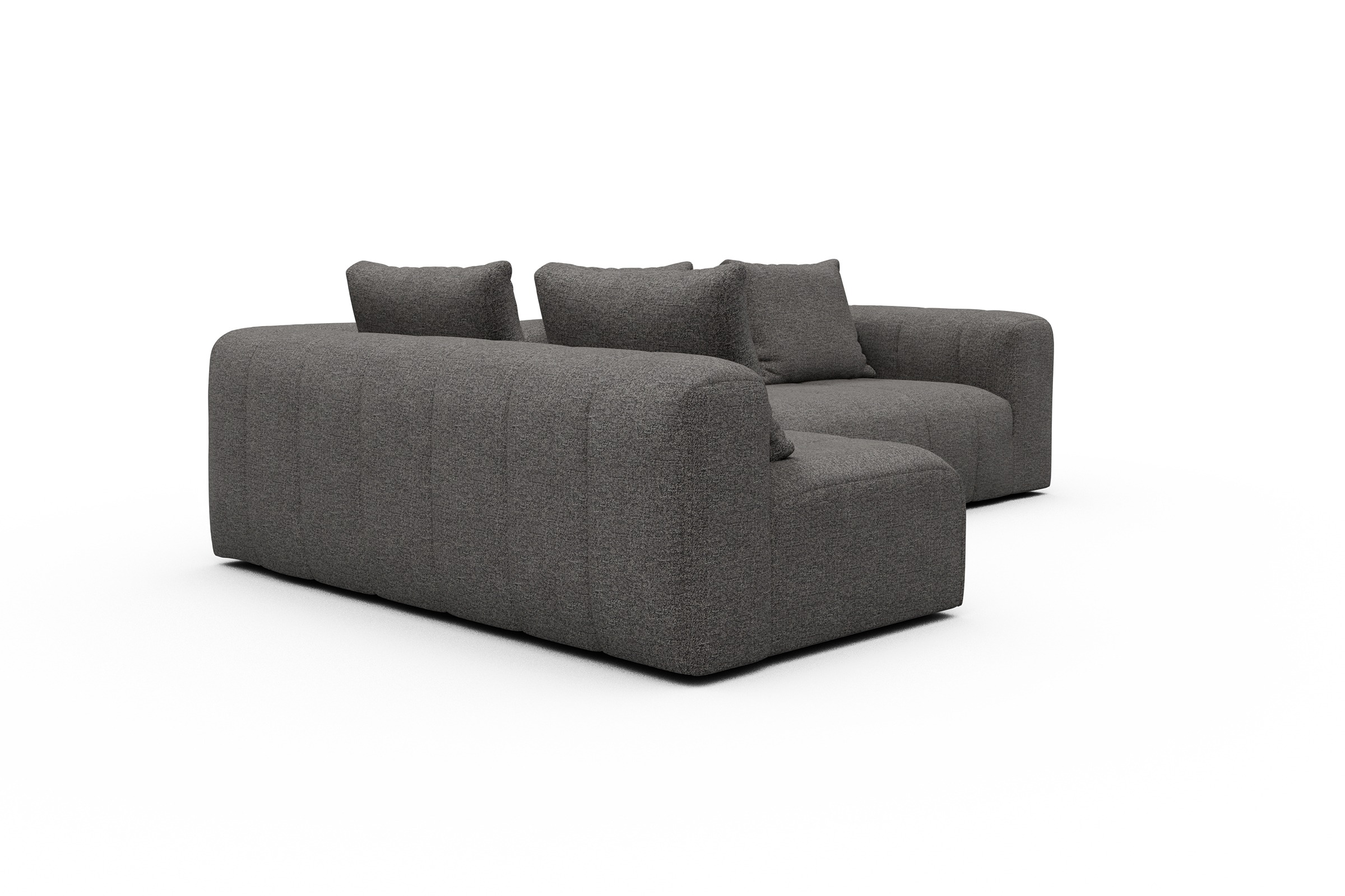 Ecksofa Hugo 2x 2,5-Sitzer Armlehne rechts Carreno-Salt-and-Pepper