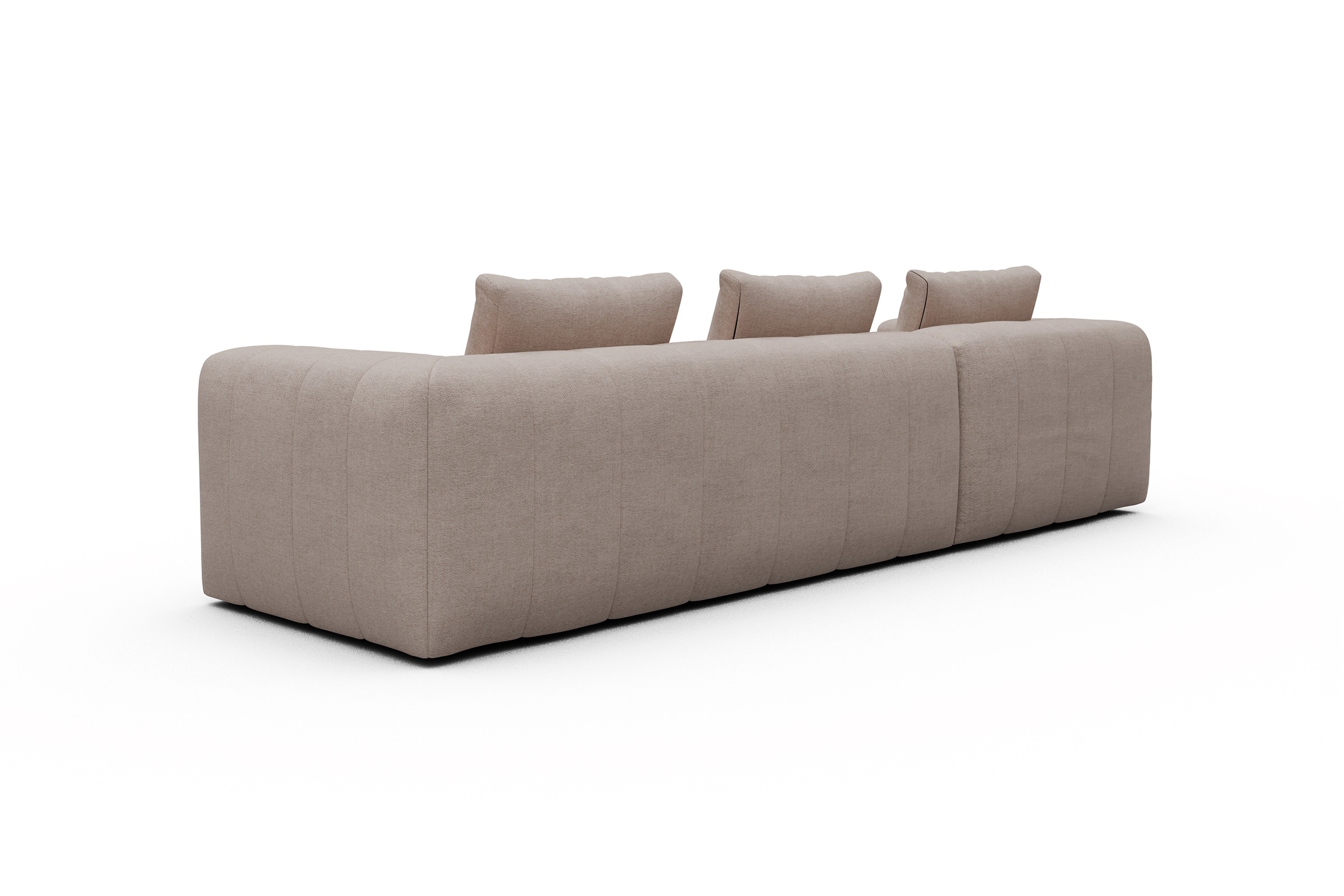 Ecksofa Hugo 2,5-Sitzer Armlehne rechts mit Chaiselongue Weda-Sand