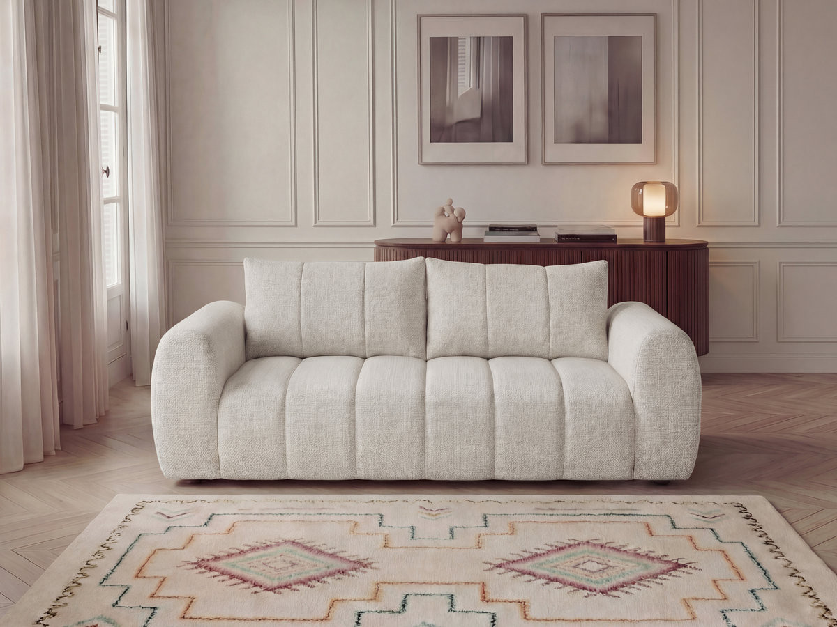 Bobochic Nesty Sofa 3-Sitzer Melange-Stoff Beige