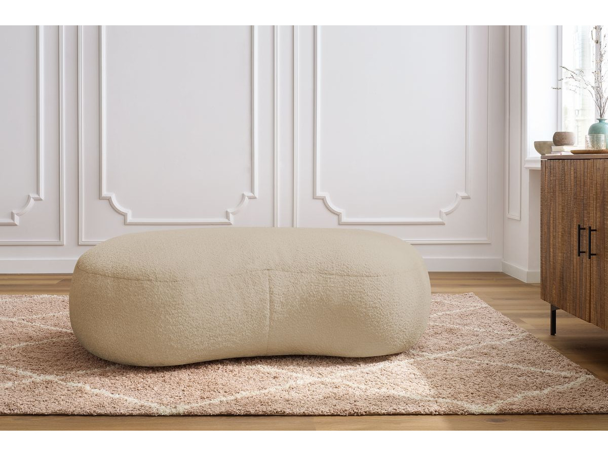 Bobochic Saint-germain Pouf Bouclé-Stoff Beige