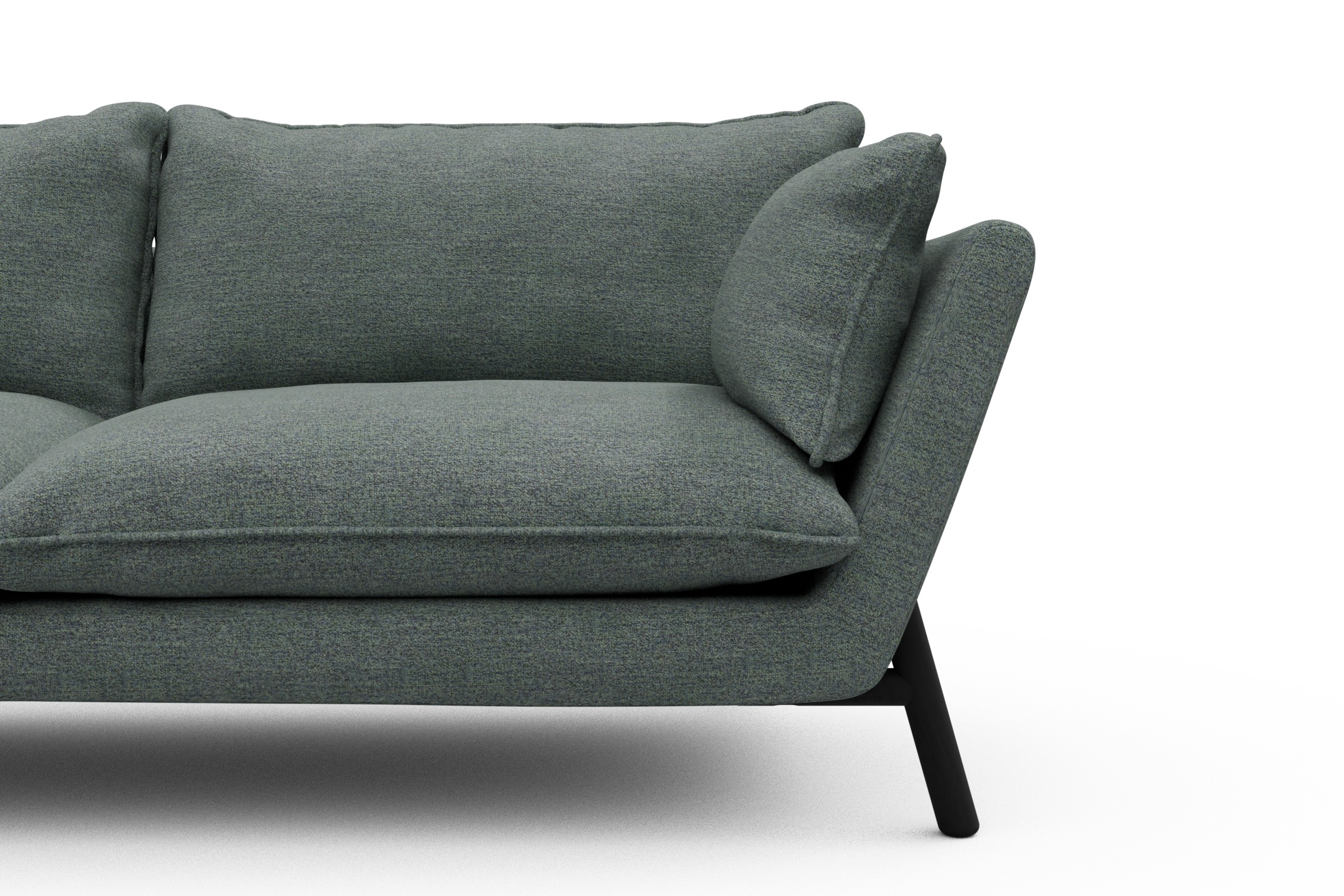 Sofa Emil PREMIUM 2-Sitzer Beinfarbe Eiche Schwarz Carreno-Ice-Blue