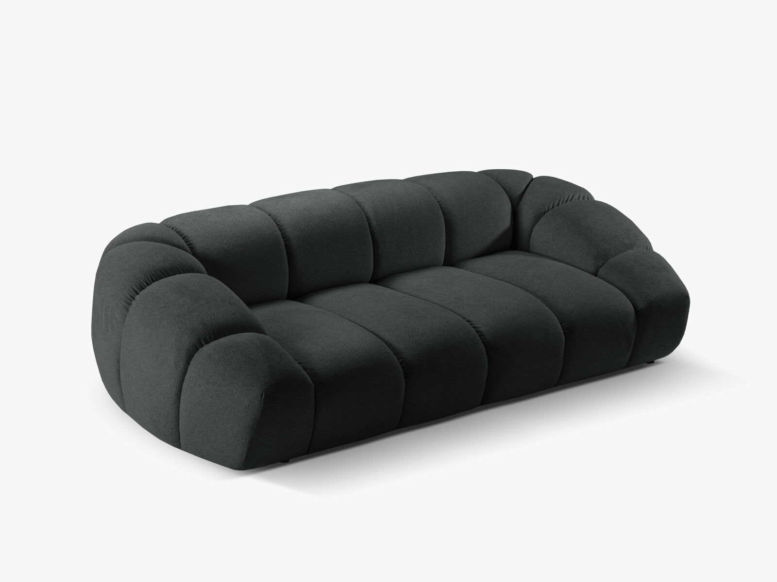 Micadoni Sofa Diana 3-Sitzer Strukturierter Samt Bubble Anthrazit