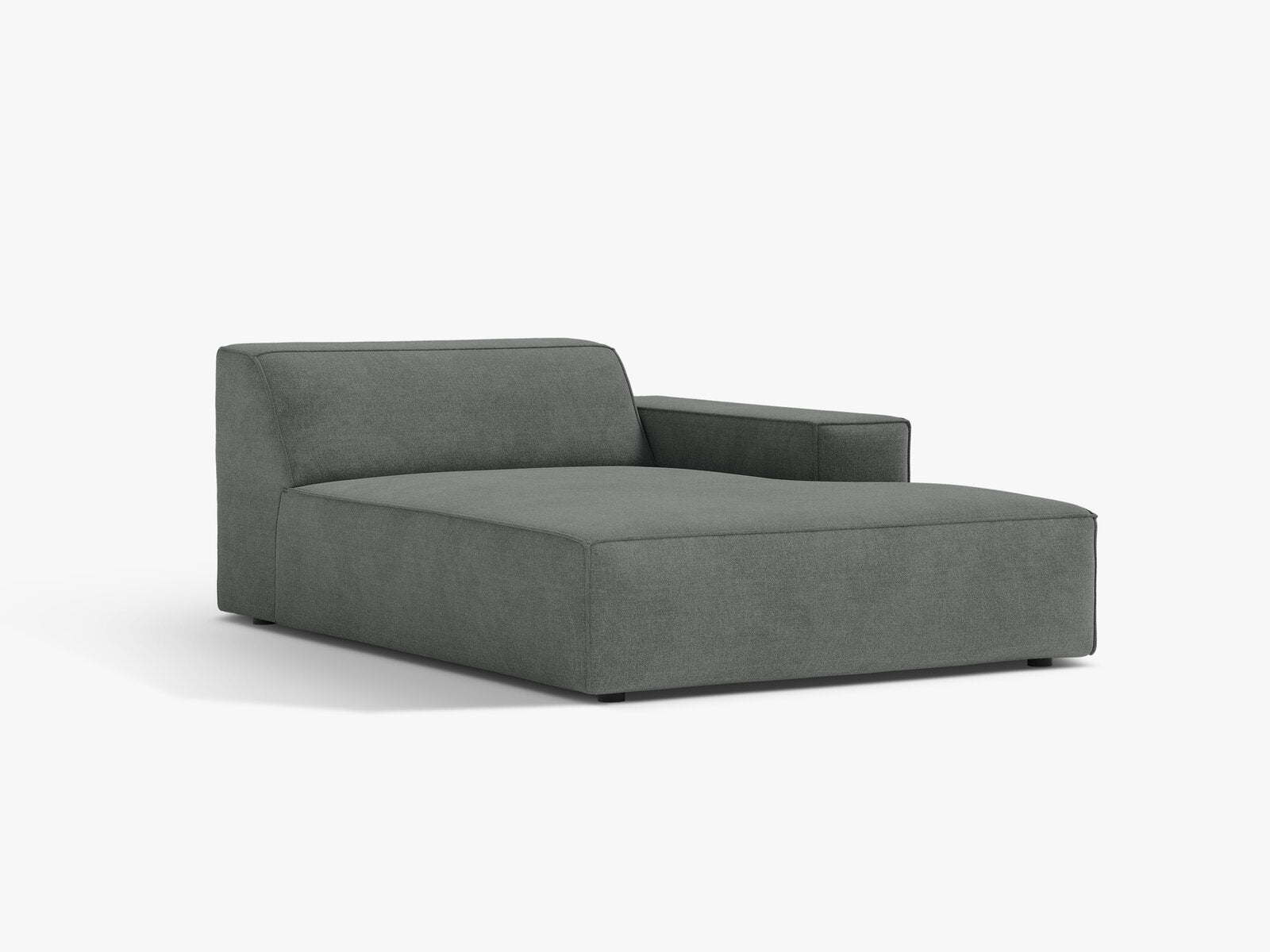 Micadoni Jodie Chaiselongue Rechts Strukturierter Stoff Liberty Grau