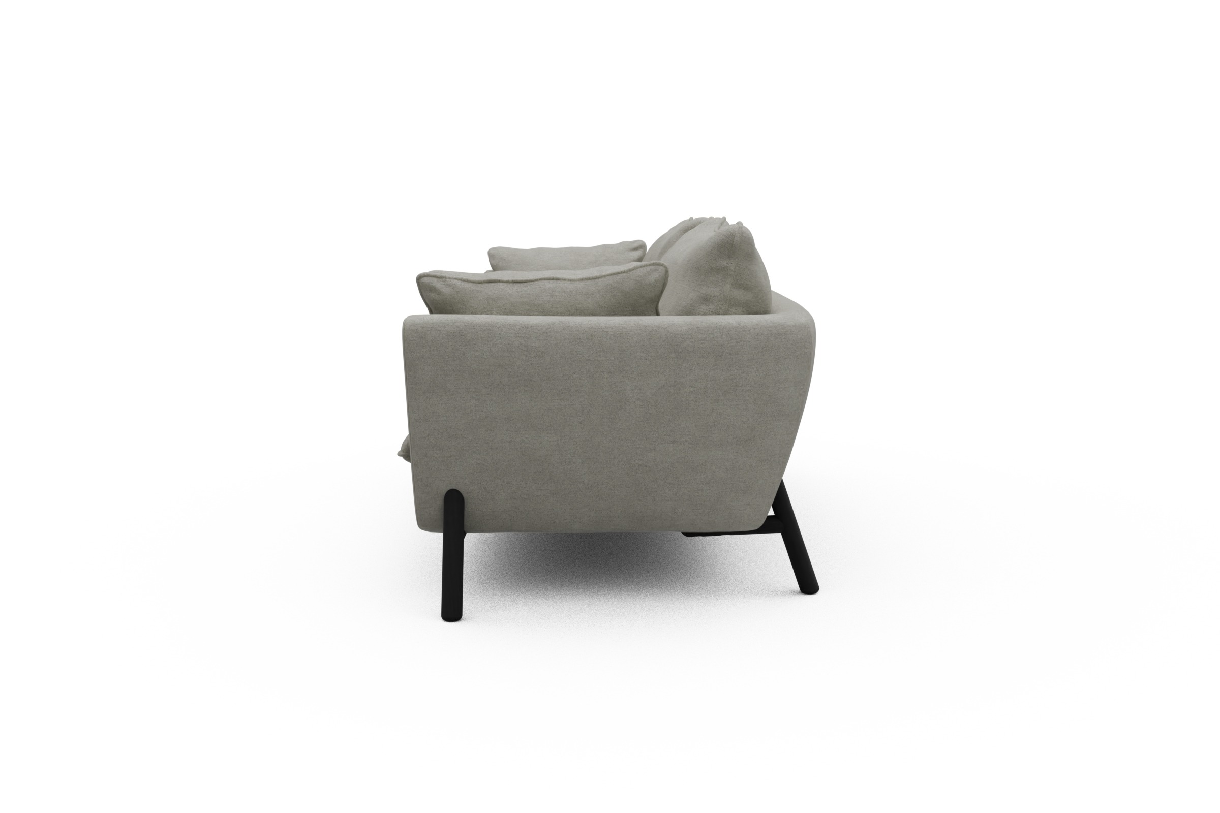 Sofa Emil PREMIUM 3-Sitzer Beinfarbe Eiche Schwarz Carreno-Moon-Stone-White