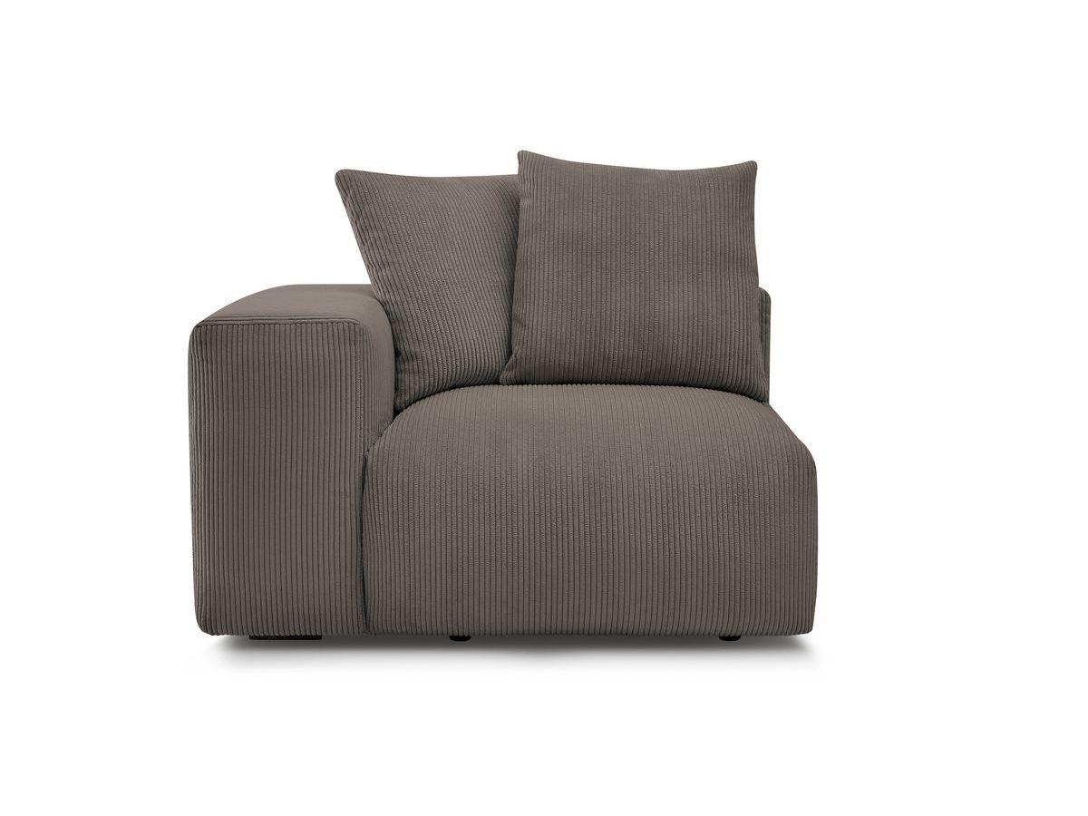 Bobochic Voltaire Sofamodul 1-Sitzer 130 × 100 cm Cordsamt Taupe Ecke links